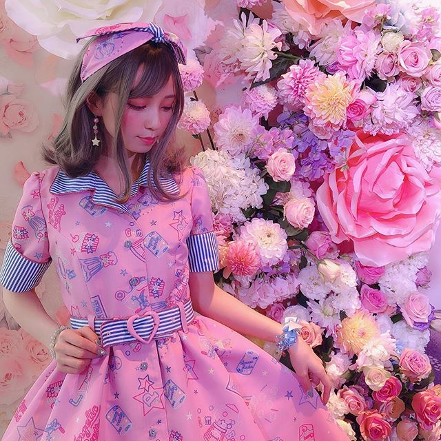 期間限定特売 Angelic Pretty Neon Star Diner スカート ピンク - スカート